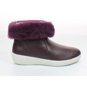 Fitflop shearling leather boots wine purple sz 6.5 $140